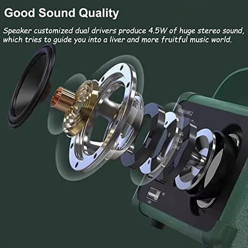 Baolira Retro Bluetooth Speaker, Portable Wireless Speaker with Crystal Clear Stereo Sound and Rich Bass,Retro Decor for Desk Bedroom Kitchen, Birthday Gifts for Women Men Teens (Black) — view 4