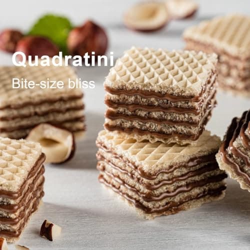 Loacker Quadratini | Bite Size Cream Filled Wafer Cookies | 30% Less Sugar | Non-GMO | No Artificial Flavorings, Added Colors, or Preservatives | Halal & Kosher (250 g (Pack of 1), Hazelnut) — view 5