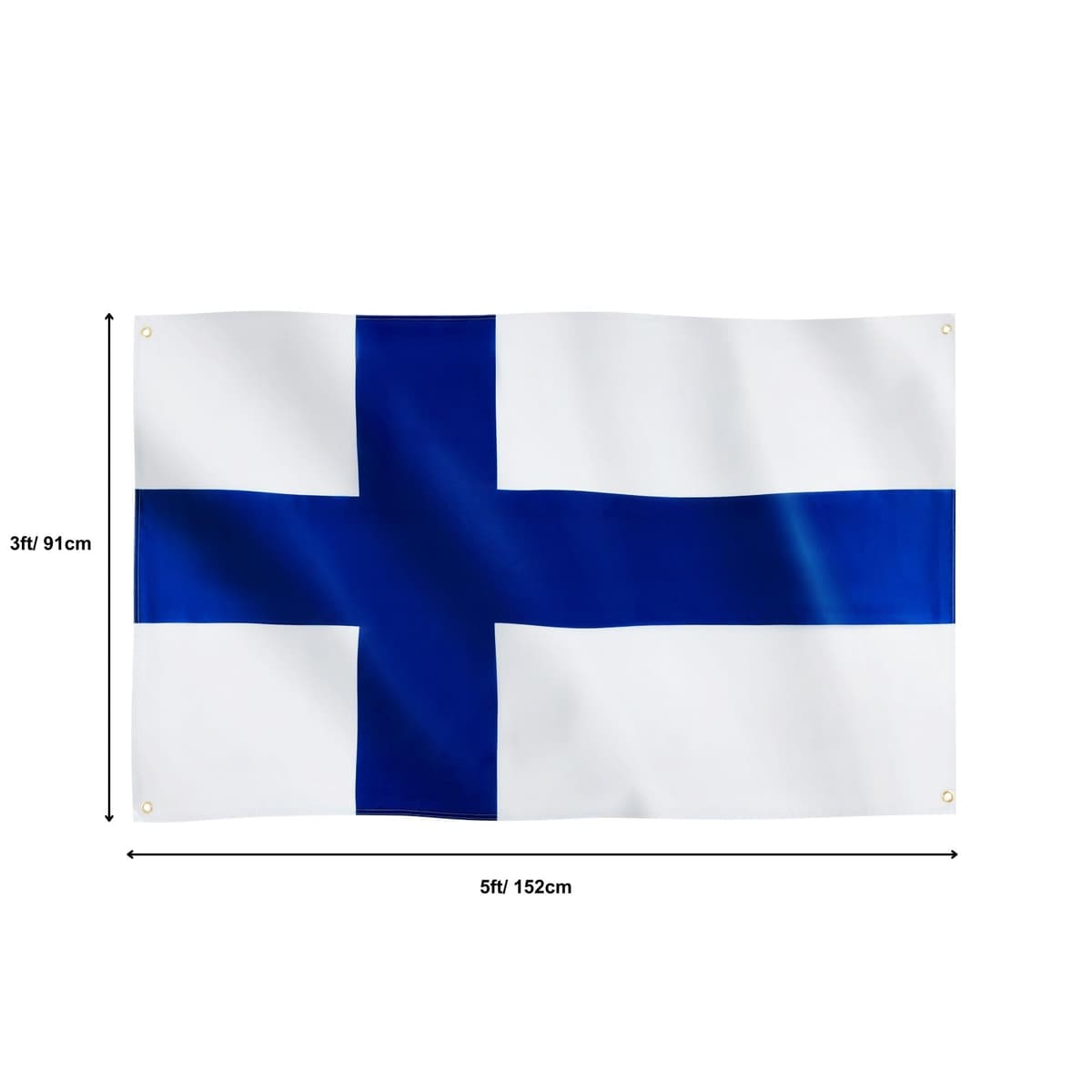 Runesol Cornwall Flag - 91x152cm, 3ft x 5ft, Cornish Flag, 4 Grommets, Eyelet in Every Corner, Premium Quality, Inside & Outside Use, Vivid Colours — view 965