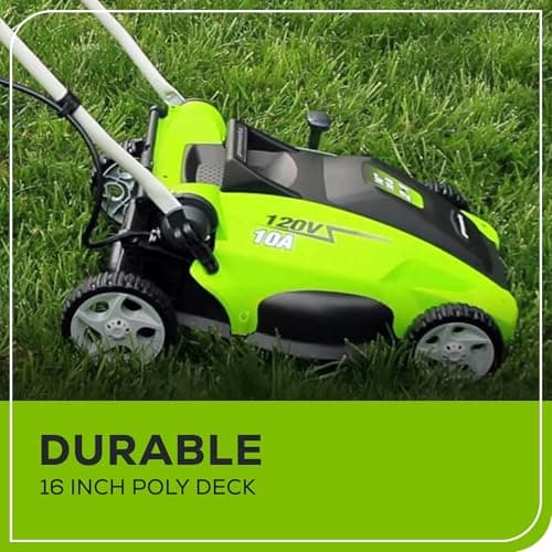 Greenworks 25142 10 Amp 16-Inch Corded Lawn Mower — view 3