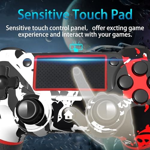SZYUYU Wireless Controller for Ps4 Romote Compatible with Ps4/Slim/Pro/Windows PC, Controller for Ps4 with 3.5mm Audio Jack, Touch Pad,Six Axis Motion Control, Charging Cable (FLAME WHITE) — view 7