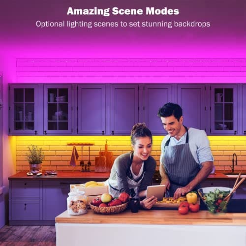 Leeleberd Led Lights for Bedroom 100 ft (2 Rolls of 50ft) Music Sync Color Changing RGB Led Strip Lights with Remote App Control Bluetooth Led Strip, Lights for Room Home Kitchen Party Decor — view 5