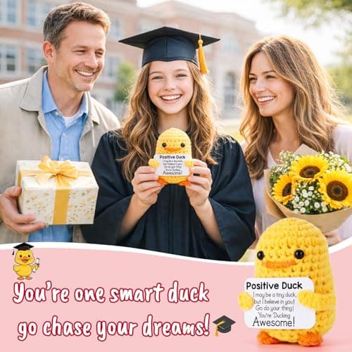MBL Back to School Gifts for Students - Funny Crochet Duck Birthday First Day of School Gifts for Students Kids, Feel Better Stress Relief Inspirational Gift for College Friends Her Him Boss Coworker — view 3