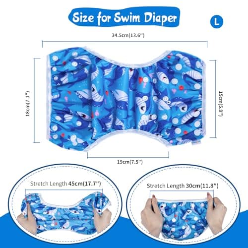 Babygoal Baby Reusable Swim Diaper,Washable and Adjustable for Babies 8M-3 Years,Toddlers Swim Lessons 3ZSD07-CA — view 4