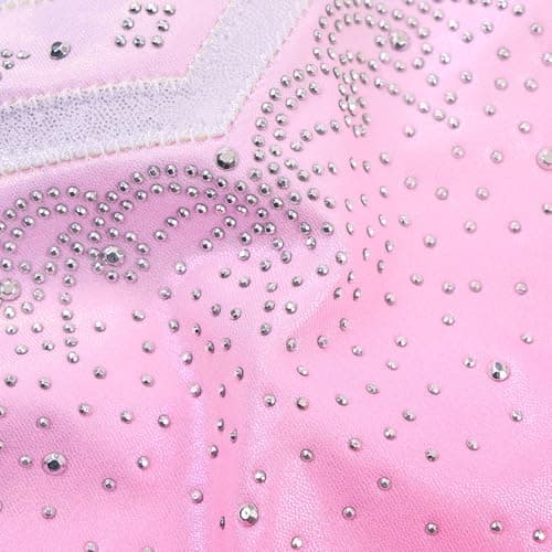Gymnastics Leotards for Girls Long Sleeve Biketards Dance Unitards 3-12Y, Sleeved D Whitepink, 5-6 Years — view 2