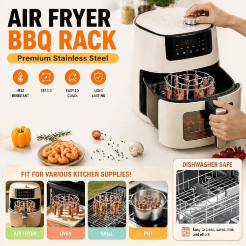 P&P CHEF Air Fryer Accessories Kit, Air Fryer Grill Skewer Rack for Oven — view 4