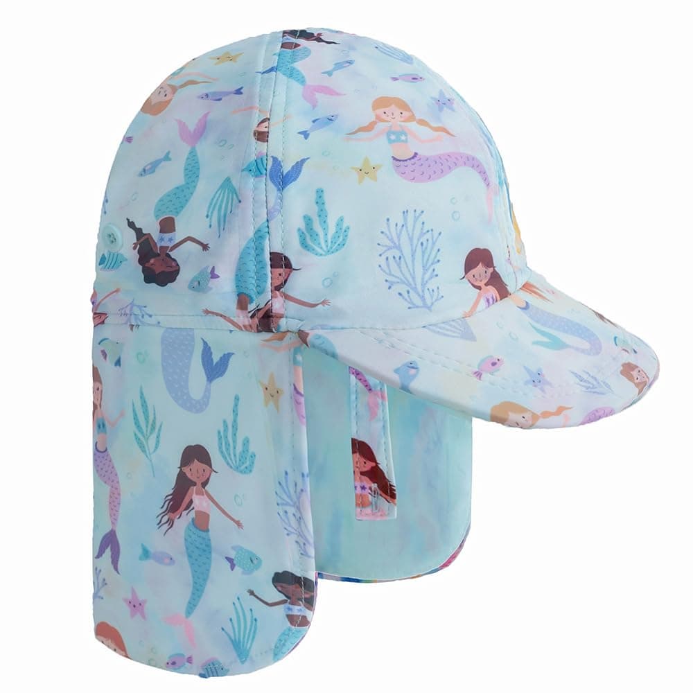 Gifts Treat Kids Legionnaires Hat, UPF 50+ Sun Protection Swim Cap Flap Hat for Kids, Quick Drying Boys Sun Hat with Neck Protection for Beach Seaside Pool — view 2