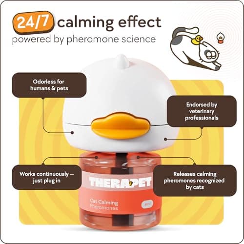 TherapetMD 60-Day Cat Calming Diffuser - Cat Pheromone Diffuser for Stress, Pee Spraying, Cat Fighting, Aggression, Excessive Meowing & Scratching - 60-Day Refill Included - Packaging May Vary — view 5