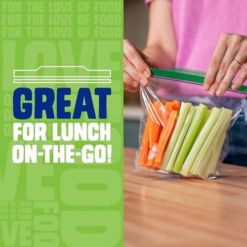 Ziploc Sandwich and Snack Bags, Easy Open and Close, Plastic Food Storage Bags, 105 Bags Total — view 3