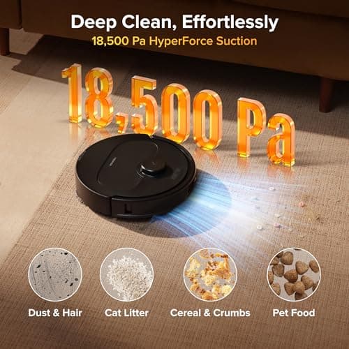 roborock Qrevo S Pro Robot Vacuum and Mop, 18,500Pa Suction, Multifunctional Dock with 167℉ Mop Self-Cleaning, Smart Obstacle Avoidance, Anti-Tangle Brush, Liftable Spinning Mop, Black — view 2