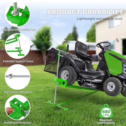 TONEIDER, 880 lb Lawn Mower Lift Jack, Hand Crank & Drill-Powered, Foldable — view 2
