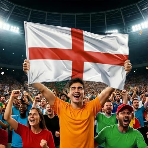 2026 World Cup England Fan Gear Set, 6PCS Soccer Party Supplies with England Flag, Scarf, Sunglasses, Face Paint, Clapper & Bracelet, Stadium Cheer Set for Game Day Decorations — view 4