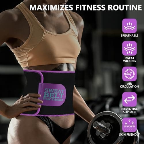 MORECOO Waist Trainer for Women Lower Belly Fat, Waist Sweat Band for Women, Belly Band Sweat Belt, Body Shaper, Stomach Wrap — view 4