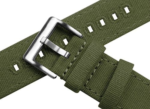 22mm Army Green - BARTON Canvas Quick Release Watch Band Straps - Choose Color & Width - 18mm, 19mm, 20mm, 21mm, 22mm, 23mm, or 24mm — view 3