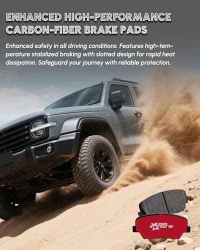 KESBOU Carbon Fibre Front Brake Pad Compatible With 2007-2009 Chrysler Aspen, 2005-2011 Dodge Dakota, 2006-2018 Ram 1500, 2019-2023 Ram 1500 Classic 2006-2009 Raider — view 5