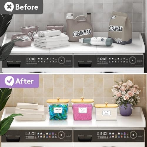 Lifewit Laundry Pods Container with Lid, Dryer Sheet Holder, Room Organization Storage for Coffee Pods Kcup Washing Powder, Scent Booster Beads, 2600 +2000ml/0.53+0.7gal，Natural,4 Pcs — view 6