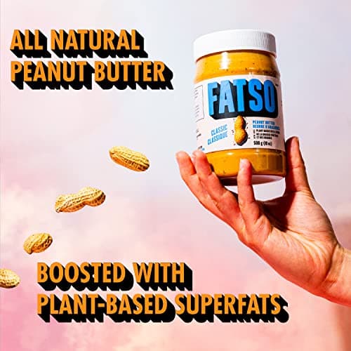 FATSO Maple Peanut Butter - High-Performance Natural Peanut Butter w/Superfats – MCT Oil, Avocado Oil, Organic Coconut Oil, Flax, Sweet Tapioca & Chia Keto-Friendly Nut Butter (18oz Jar) — view 2