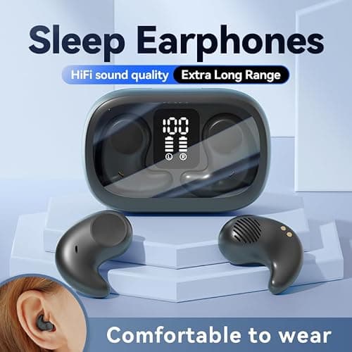 Bluetooth Earbuds,Wireless Sleep Ear Buds,Invisible Noise Cancelling Headphones,Bluetooth 5.4 Sleeping Headset for Side Sleepers Small Ears Canal,Discreet in-Ear Tiny Earphones,for Samsung/Android — view 2
