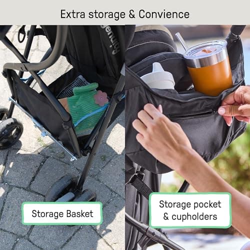 Summer Infant Infant 3Dmini Convenience Stroller, Blue/Black – Lightweight with Compact Fold, Multi-Position Recline, Canopy with Pop Out Sun Visor and More – for Travel and More — view 4