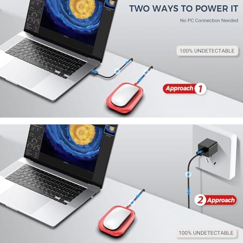 Yonktoo Mouse Jiggler Undetectable – Ultra Slim Mouse Mover with Realistic Movement, No Software Needed, Keeps Your PC Awake and Active, Keeps Computer Awake for Office or Remote Work - Red — view 3