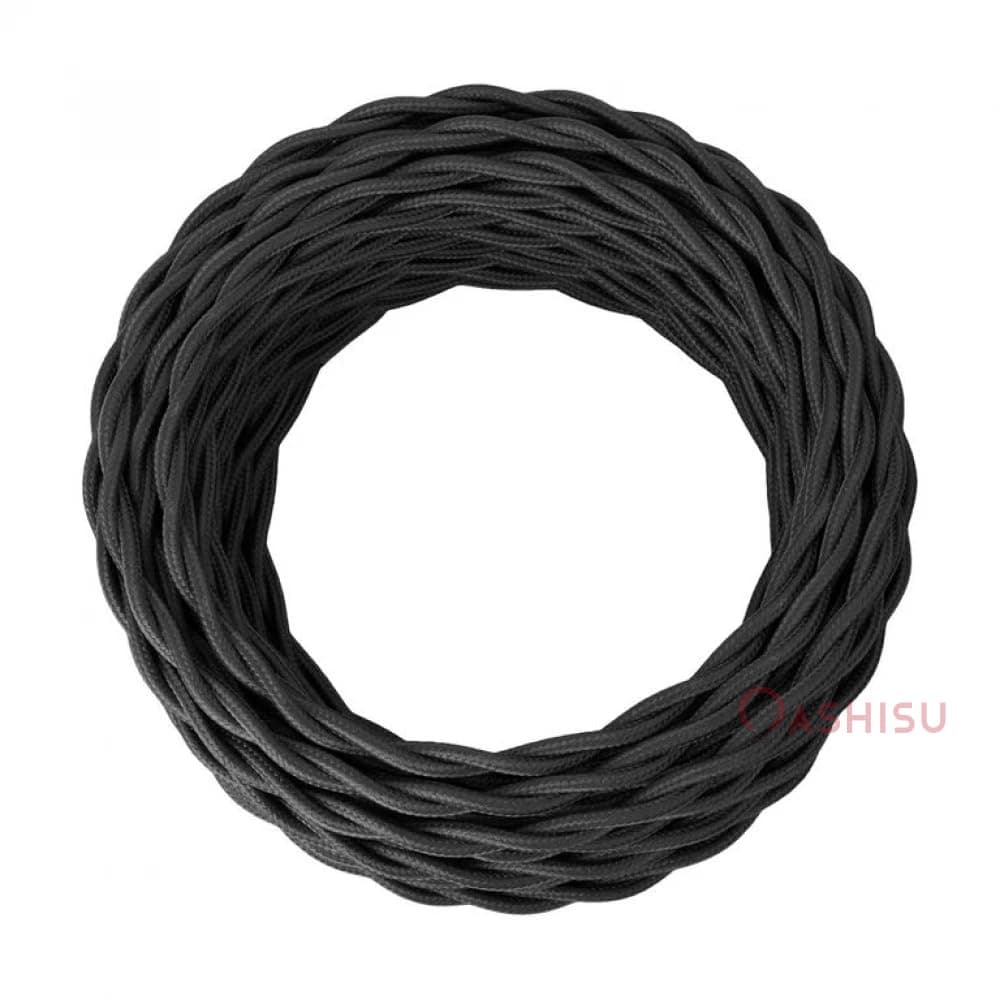 Cable trenzado vintage negro 3m, 2 x 0,75 mm² con cable textil para luces de techo, iluminación – Estilo clásico DIY DIY — view 2