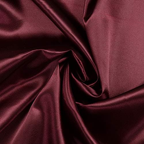 MDS Satin Fabric 10 Yards, 44" Wide, Silky Smooth Charmeuse Sateen Cloth for Wedding Arch Drapery Panel Backdrop Party Event Banquet Home Decoration Curtain Crafts DIY Sewing Costume - Burgundy — view 8