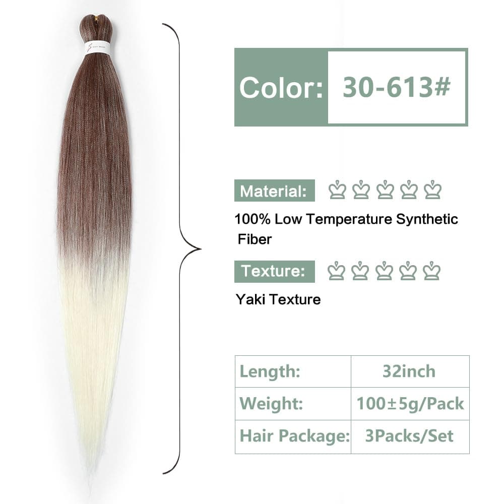 YDDM Capelli Per Treccine Africane Morado Extension Treccine Texture Yaki Easy Install per Principianti 32 Pollici 3 Pezzi Capelli Leggeri e Naturali per Box Braids, Twist e Crochet — view 243