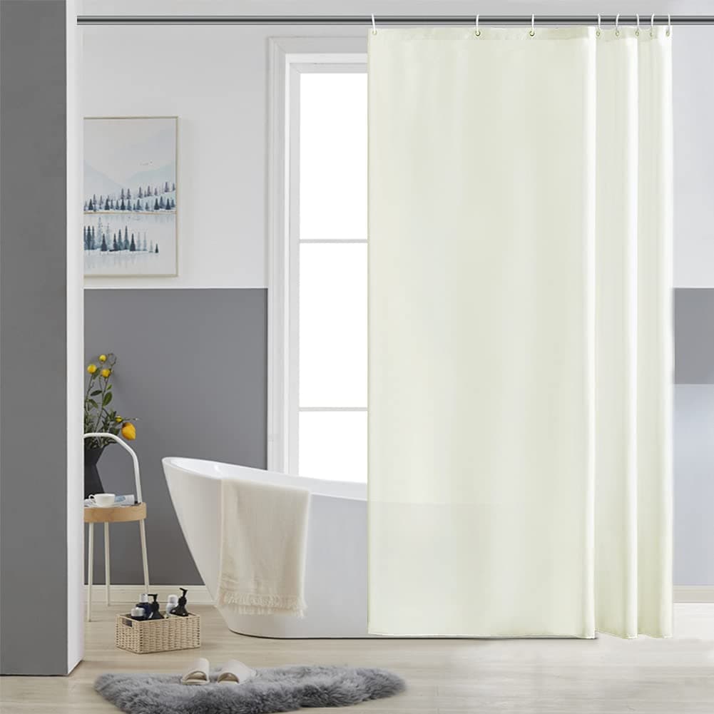 Furlinic Cortina Ducha 200x200cm Antimoho Impermeable Lavable Blanco Tela Poliéster Grandes Cortinas de Baño con 12 Aros de Cortina Ducha. — view 147