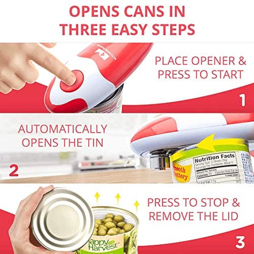 Kitchen Mama Auto Electric Can Opener, Red