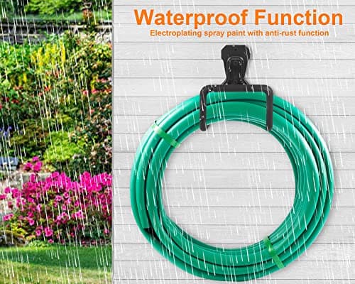 Metal Garden Hose Holder - Heavy Duty Hose Hanger Wall Mounted Water Hose Holder for Outside Yard, Sturdy Hose Reel Hose Hooks Ideal for Water Hose, Extension Cords