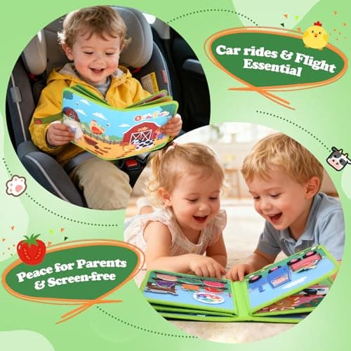 Letapapa Farm Busy Book for Toddlers 1-3, Montessori Toys Gifts for 1 2 Year Old Boys Girls, Educational Learning Toys for 1+ Year Old, Busy Board Quiet Activity Book Toddler Travel Toy — view 5