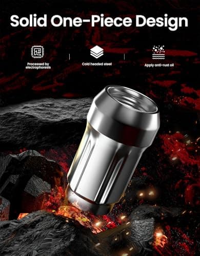 GAsupply 1/2 x 20 Lug Nuts, 1/2''-20 Closed End Bulge Acorn Spline Tuner Lug Nuts 1.38" Tall Conical Seat 60 Degree, 20 Pack+ 1 Spline Drive Tuner Socket Key Tool — view 4