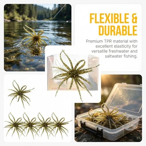 WATNTOW 2PCS Sea Urchin Fishing Lures, Soft Plastic Bass Fishing Bait, Lure Bait for Black Pits, Artificial Creature Urchin Baits Lures for Bass, Freshwater & Saltwater — view 3
