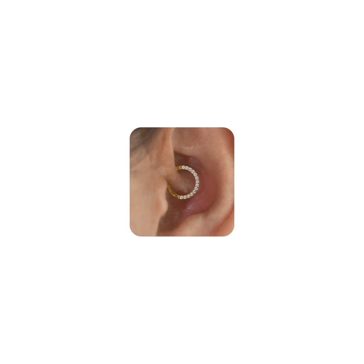 MIYUEFAN Piercing para la nariz para mujer, acero inoxidable, oro y plata, piercing para la nariz, hélix, septum, tragus, conch, piercing labial, nariz, anillos, circonitas, 8 mm/10 mm — view 10