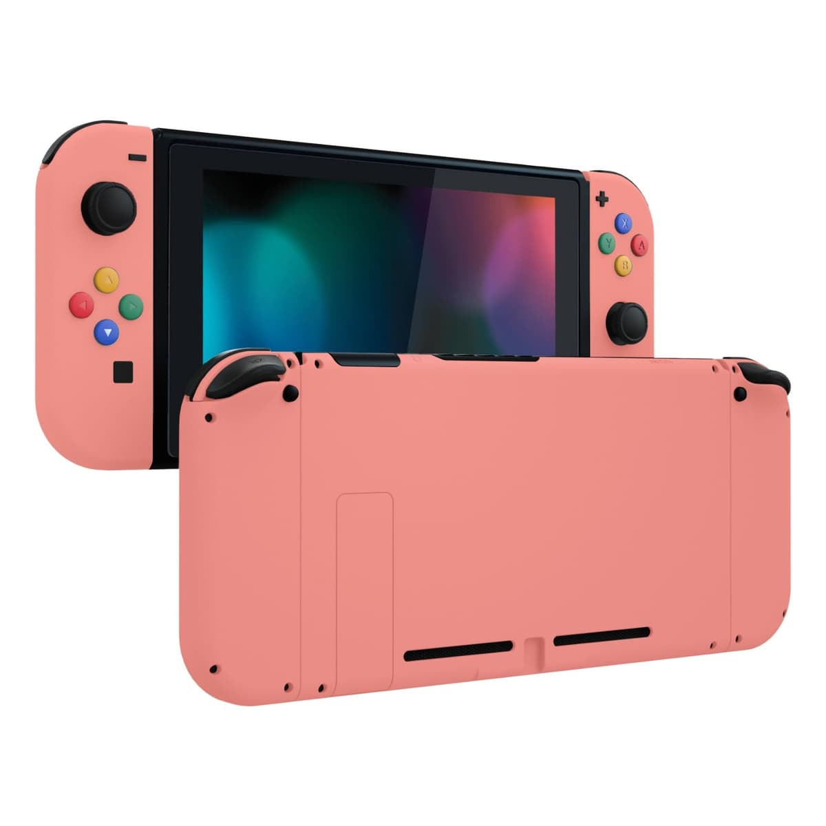 eXtremeRate Back Plate for Nintendo Switch Console, NS Joy con Handheld Controller Housing with Full Set Buttons, DIY Replacement Shell for Nintendo Switch - Chrome Gold — view 26