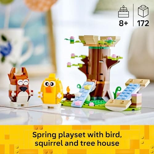 LEGO Spring Animal Playground Building Toy - Pretend Play Set with Squirrel and Bird Figure for Boys and Girls, Ages 8+ - Gift Idea for Easter and Kids' Birthdays - 40709