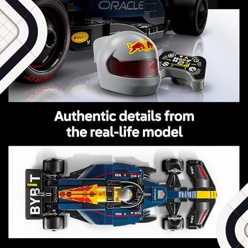 LEGO Speed Champions Oracle Red Bull Racing RB20 F1 Race Car Model Kits - Building Set for Adults, Ages 18+ with Realistic Features - Red Bull DIY Crafts for Display - Gift Idea for F1 Fans - 77243 — view 3