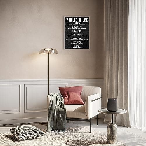Motivational Quotes Wall Art, 7 Rules Of Life Sign Wall Art For Men Motivational Posters, Read Signs Inspirational Canvas For Classroom High School Motivational Posters For Bedroom Boys Room Home Office Positive Affirmations Wall Decor — view 4