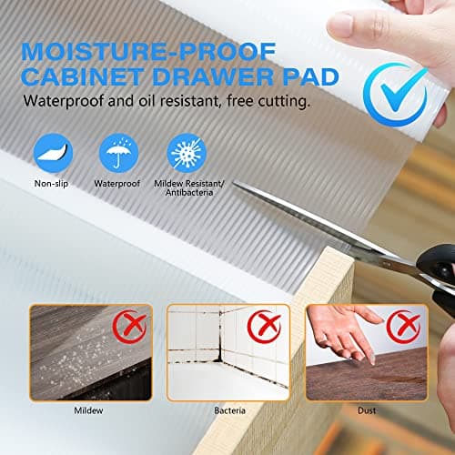 Shelf Liner Drawer Liner Non-Adhesive Shelf Liners Food Grade Eva Non-Slip Drawer Liners for Kitchen Fridge Cabinet Dressers Dining-Table Shoe Cabinet (12 Inches x 10 Feet) — view 3