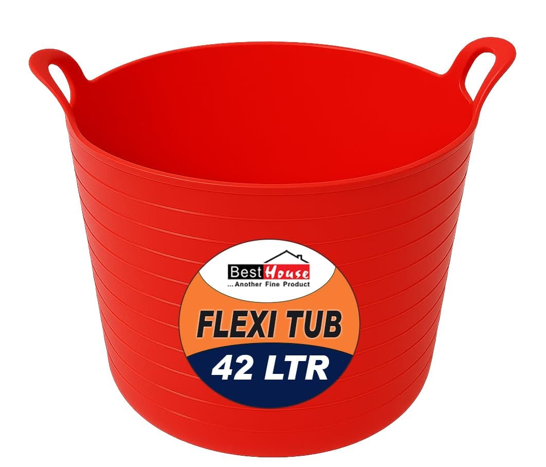 Best House | 3 Pcs of Flexi Tub with Handles | Small Size | Mini | 7 Litres | Yellow | Garden Tubs | Plastic Storage Container for Home, Washing, Garden Waste and DIY Projects — view 37
