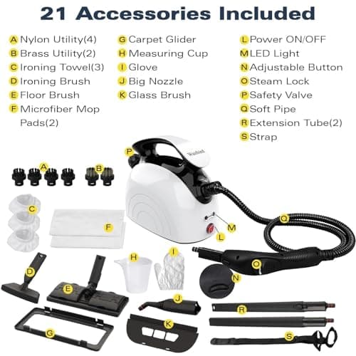 Steam Cleaner,Multi-Purpose Steam Engine with 21 Accessories,248 ° F High-Temperature Steam,Suitable For Floors,Kitchen Oil Stains,Tiles,Carpets,Cars,Toilets — view 5
