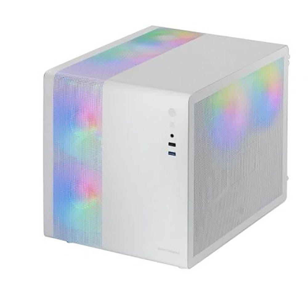 Mars Gaming MC-400, Caja Gaming Compacta Micro-ATX, Ventana Lateral Completa Cristal Templado, 3X Ventiladores FRGB 120mm, Panel Lateral Completo Mesh, Blanco — view 5