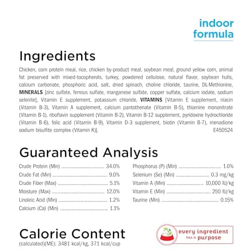 Purina Cat Chow Hairball, Healthy Weight, Indoor, Natural Dry Cat Food, Naturals Indoor - (Pack of 4) 3.15 lb. Bags — view 4