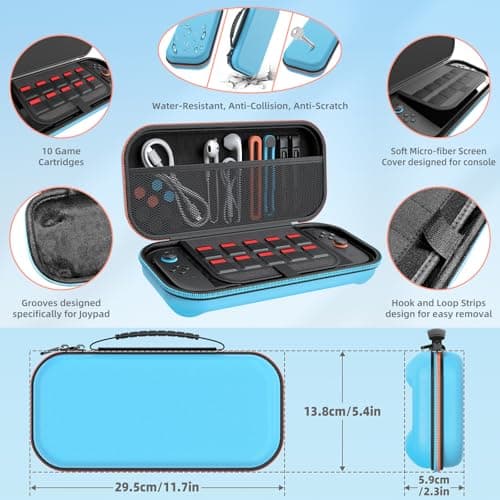 Switch 2 Accessories Bundle for Nintendo Switch 2 (2025), Switch 2 Case bundle Kits: MENEEA Carrying Case, Switch 2 Charger Dock, Grips for Joy Con, Steering Wheels, Protective Cover for Nintendo Switch 2 Controller Console — view 2