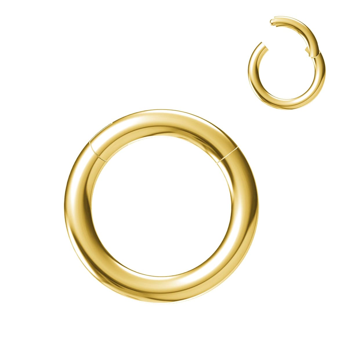 NewkeepsR 6G/8G/10G/12G/14G/16G/18G/20G Steel Nose Ring Hoop Piercing,Septum Lip Helix Cartilage Rook Body Jewellery,Diameter From 5mm to 14mm, Gold-Rose Gold-Silver tone-Black — view 25
