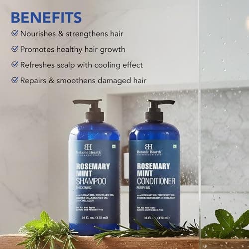 Botanic Hearth Rosemary Mint Shampoo and Conditioner Set, Thickening Formula, Promotes Hair Growth and Scalp Health Sulfate Free & Paraben Free, for Men & Women | 16 fl oz each — view 5