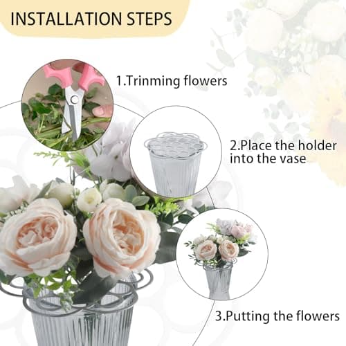 OYEFLY 6Pcs Flower Arrangement Holder,Metal Floral Grid Used for Vase Flower Arrangement Art (4in5in6in6) — view 3