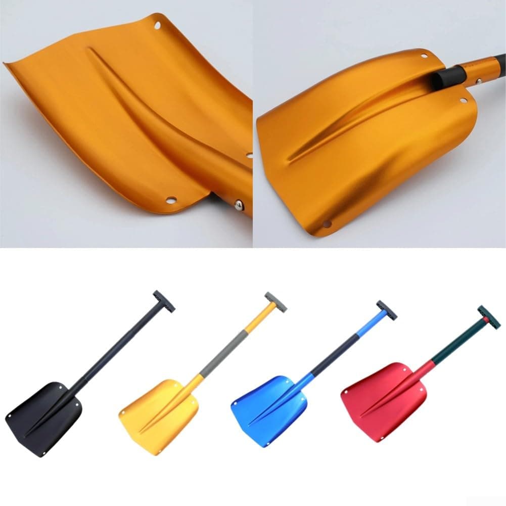 Pala de nieve plegable, raspador de hielo retráctil de aleación de aluminio y herramienta de jardín, portátil para coche, camión, camping, kit de supervivencia, mango extensible (63-82 cm — view 5