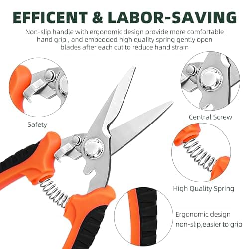 EWPJDK 3 Pack Garden Pruning Shears, Stainless Steel Shears, Gardening Shears, Scissors, Garden Clippers, Pruning Snips, Pruning Shears for Gardening Tools — view 2
