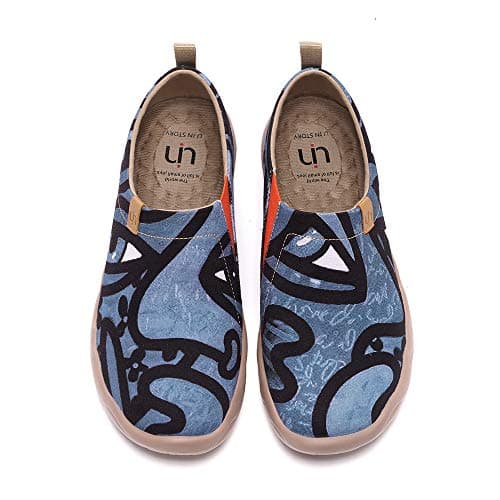 UIN Men's Walking Travel Shoes Slip On Canvas Casual Loafers Lightweight Comfort Art Painted Fashion Sneaker Charming Kiss (10)